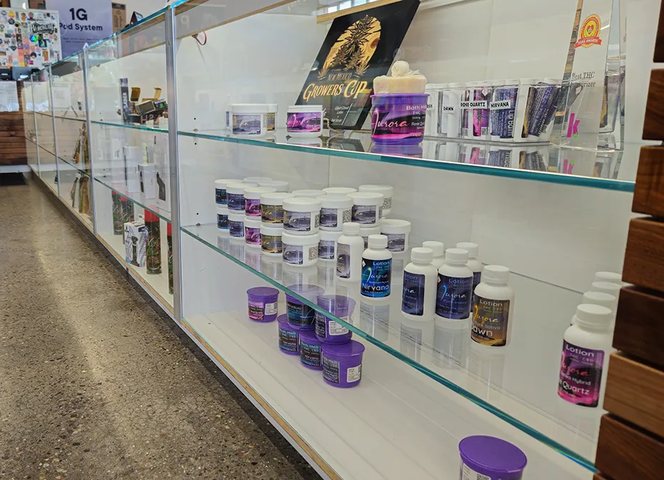 Right side display cases